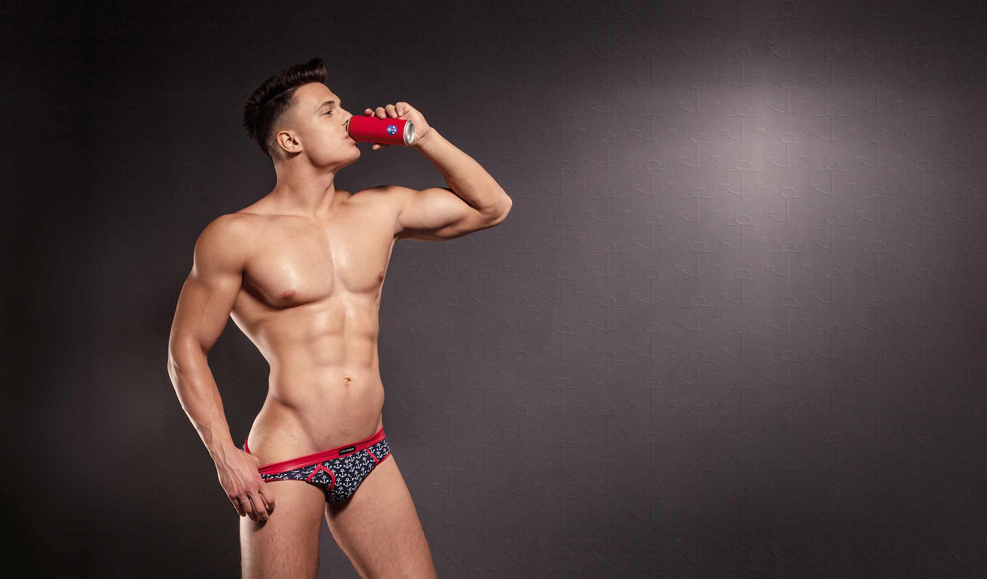 anchor, Anker-Design, Leatherlike, Baumwolle, rot blau schwarz