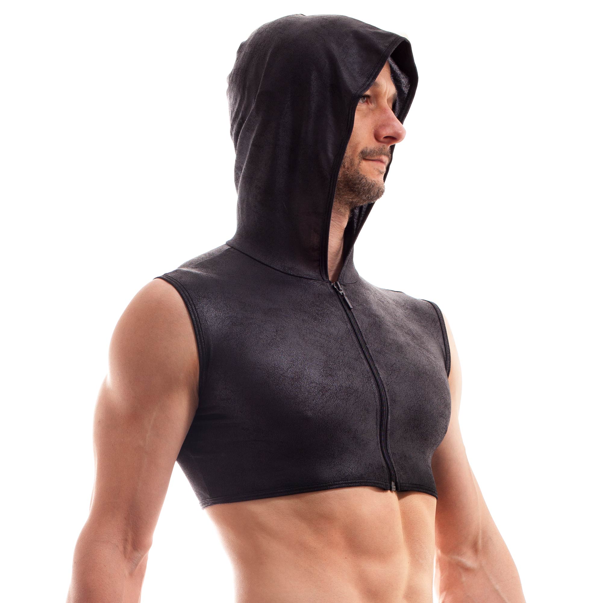 Stone Bauchfrei Kapuzenjacke ohne Arm eng